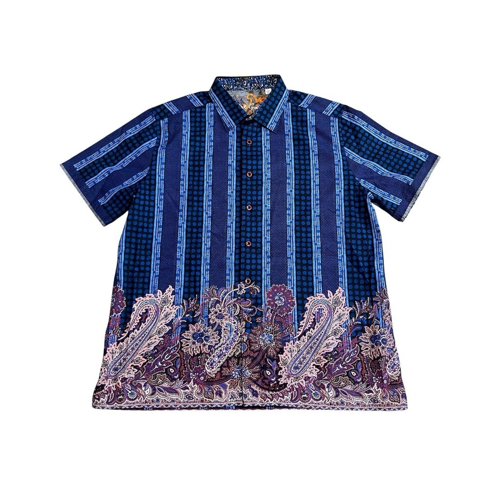 Robert Graham THE ORIENT Men’s Classic Fit Short Sleeve Button Up Shirt 2XL NWOT